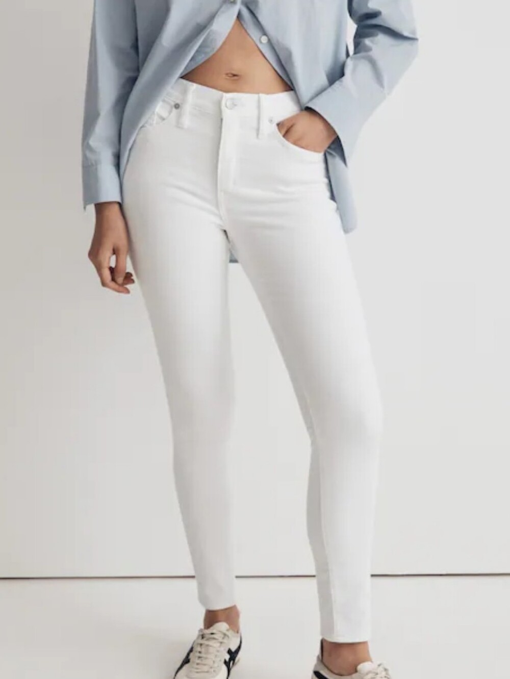 Madewell White Mid-Rise Skinny Crop Jeans